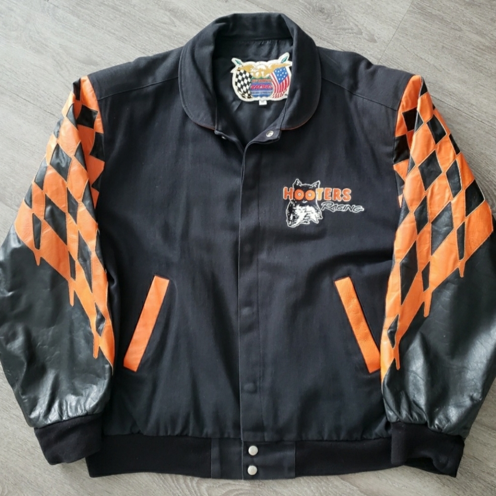 VINTAGE HOOTERS RACING Varsity Letterman Jacket size XL JEFF HAMILTON Collection